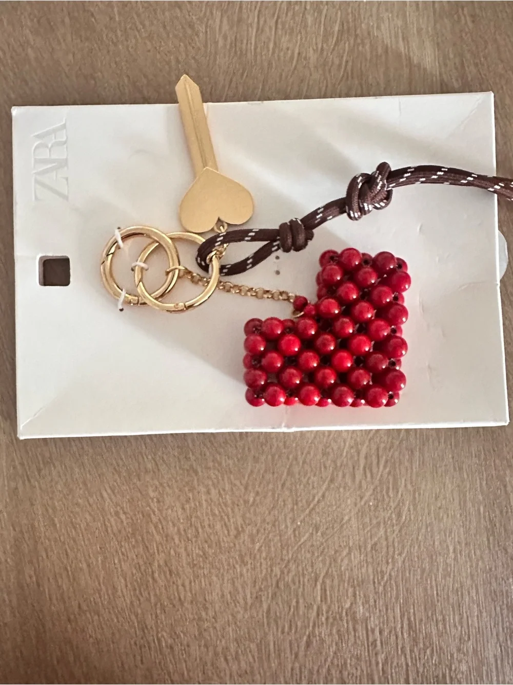 Zara Heart and Key Multi Charm Keyring